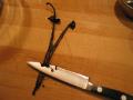 Scraping a vanilla bean.