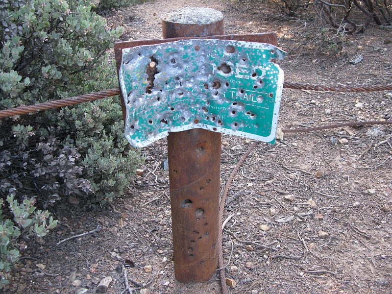 IMG_2699.JPG - Best guess is that said "area closed" and blocks off an obsolete trail head.