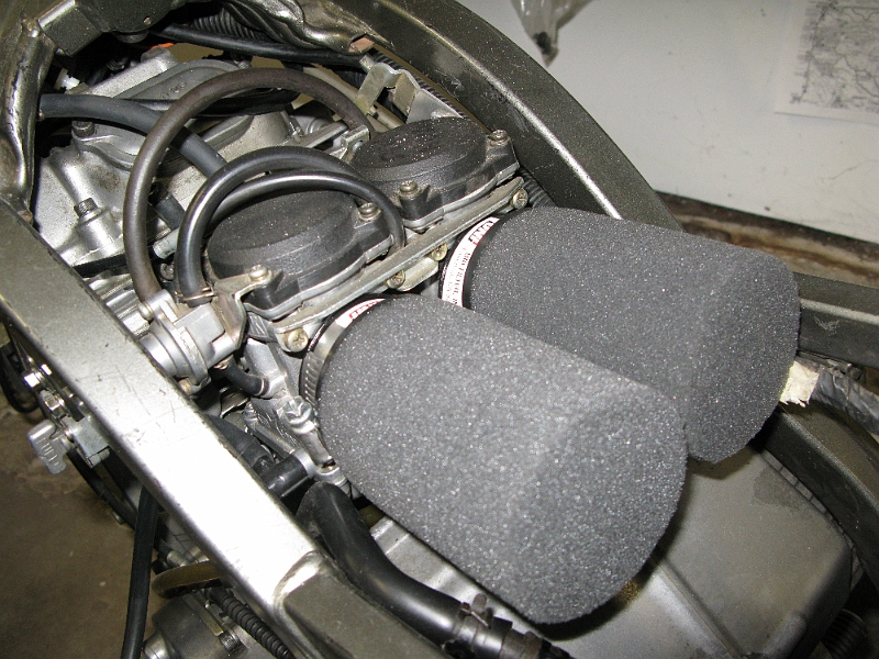 IMG_0117.JPG - Uni pod filters. I think these were meant for an XR150. They are 51mm and fit well on the 50mm carb flange.