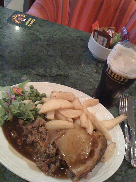 IMG_0049.jpg - This is what I got instead of going to the curry shop downtown. Sampling the local fare is all well and good, except for the stuff that is not well or good. The Guinness was OK.