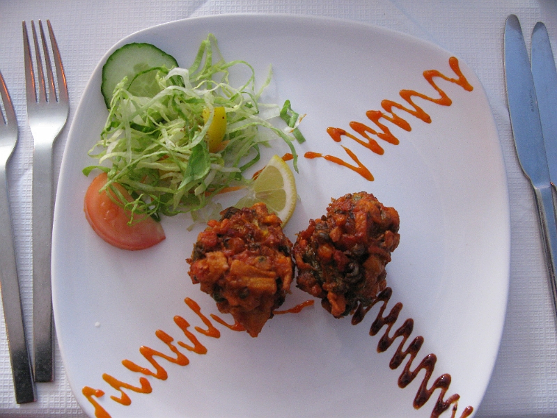 IMG_0987.JPG - Veggie pakora. Too dense. Not enough of the sauce either.