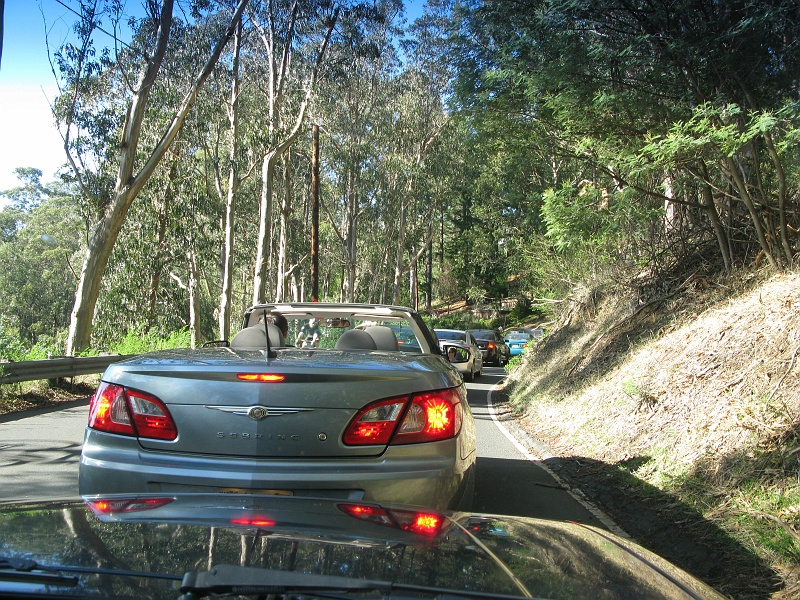 0637.jpg - We had no idea how long this line was, or how long we'd be stuck, so we passed the time by judging (harshly) the people in the car in front of us.