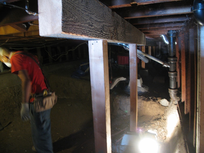 IMG_1220.JPG - We're not exactly sure why these beams were added, but they'll be replaced when all is said and done.