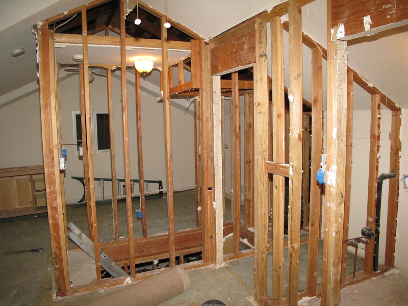 IMG_1672.JPG - Pretty much everything left of center in this will go. Closet/bath areas on right will become one bigger bath.