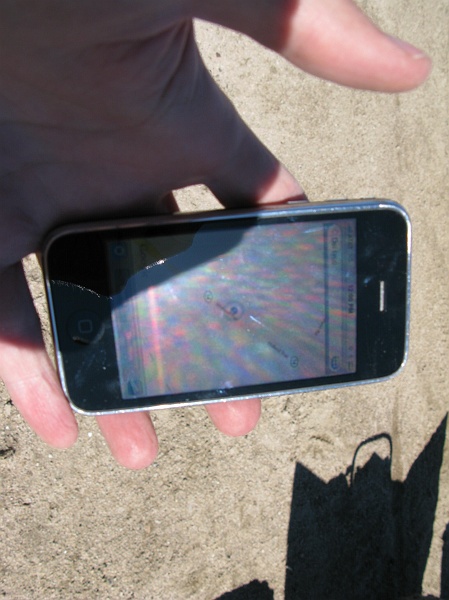IMG_1850.JPG - GPS enabled phone takes the guess work out of which way to take the paved road.