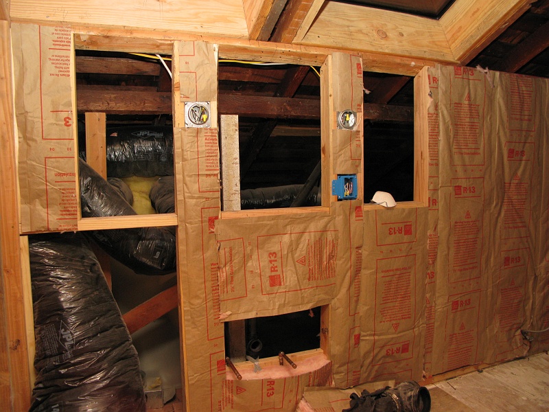 IMG_2109.JPG - Insulation going in upstairs where there's only electrical to cover up. That part already passed inspection.