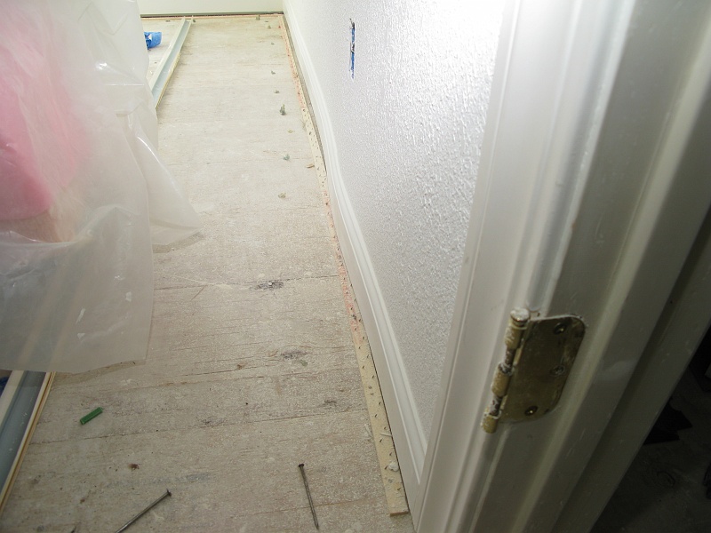 IMG_2553.JPG - Why? Well, the original knee wall wasn't plumb. The new door frame and the wall around it is plumb. Tricky.