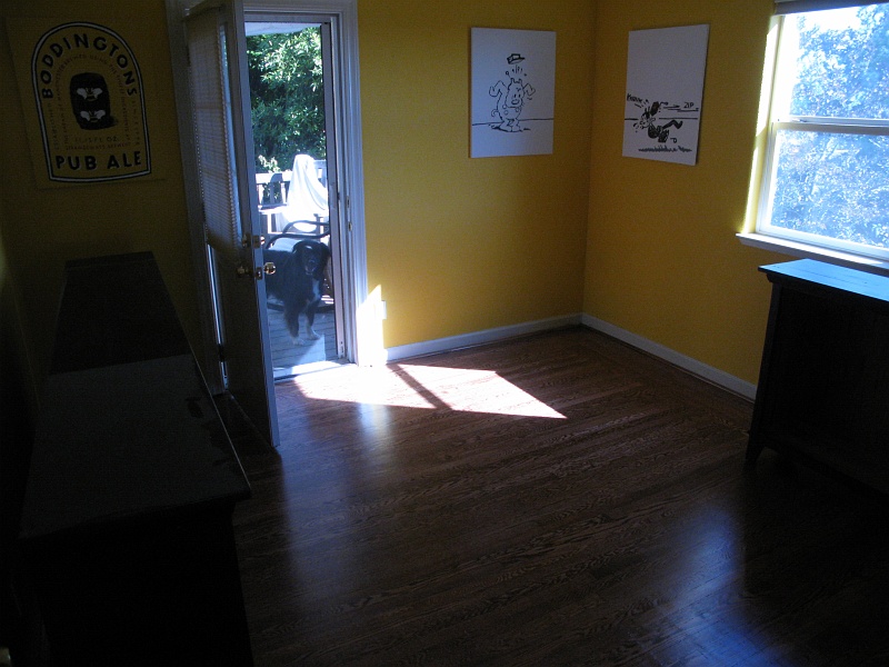 IMG_2857.JPG - Auto metering says this is the best exposure. But you can't really see refinished floor. But you can see Schaefer, as usual.