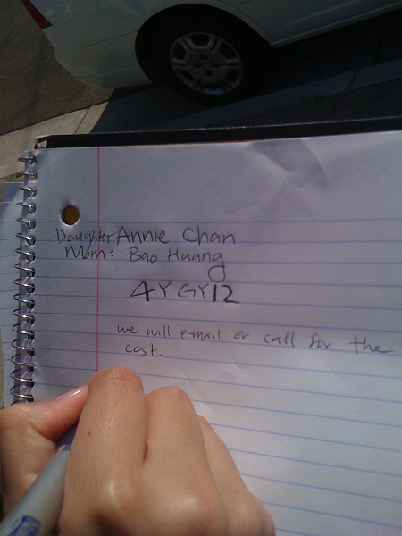 IMG_0254.JPG - Attempting to communicate with the family that owns the car.