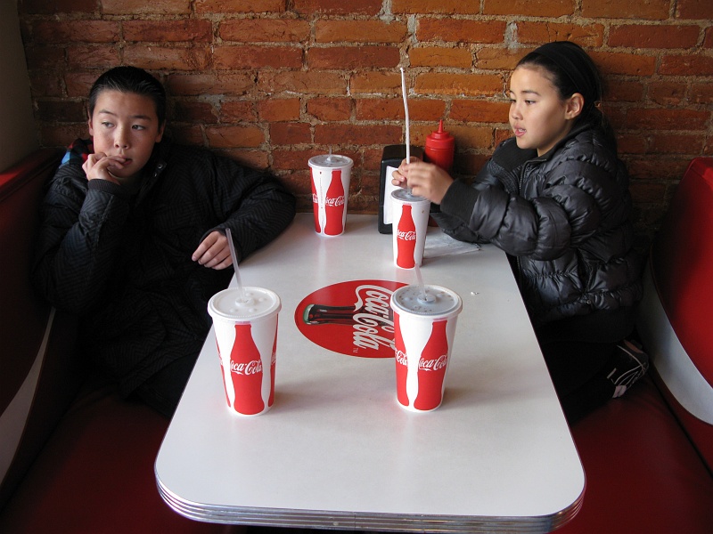 IMG_3252.JPG - The waiting begins. Jack is pensive. Is a Philly cheese steak really better in Philly?