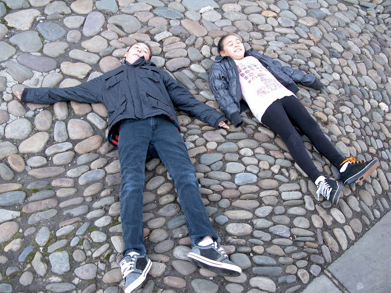 IMG_3259.JPG - Superman can't stand Kryptonite. Jack and Mads can't stand Cobblestonite.