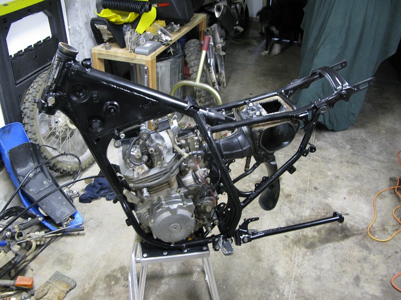 IMG_3492.JPG - Put the airbox snorkel, airbox, sidestand and footpegs on.