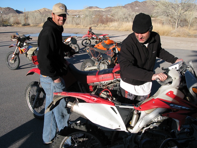 IMG_3719.JPG - Fortunately there's one working charging system in the lot. My DR couldn't provide enough juice to crank Pete's bike.