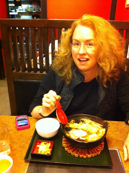 IMG_0394.JPG - KT is enthused by her noodles.