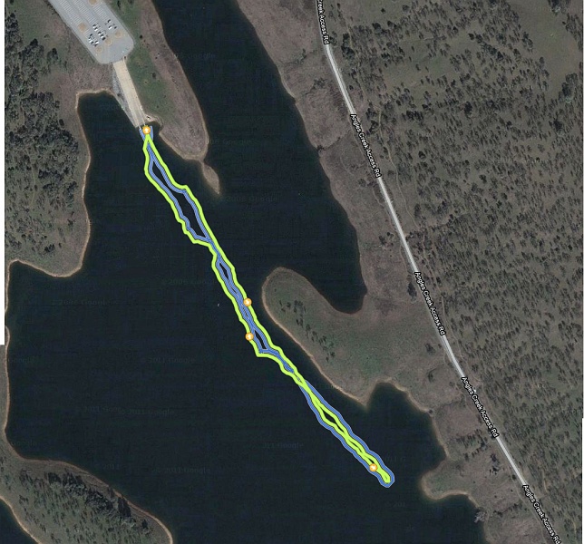 angelscampswim.jpg - Yes, I need to work on sighting and straight lining in general. We probably should only have had to go as far as where my outbound and inbound path crossed over. 1000 yard swim became over 1500 as the marker buoy drifted away.
