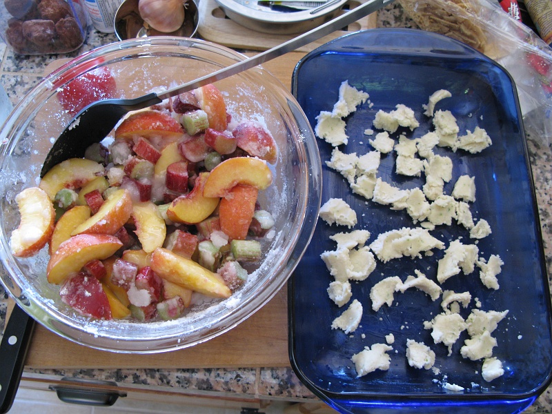 IMG_3907.JPG - Fruit, sugar, and whatever the hell rhubarb is. Plus a simple pie dough.