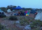 camp snow  Day breaks at the campsite. Snow? Sure, why not. It was pretty amazing that the EZ UP survived the night.