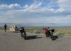 mono lake bikes  Mono Lake overlook. First time we'll be hitting an interstate on the trip so far. 20 miles to Mammoth where we've got some hotel rooms.