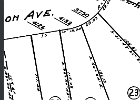 lot width  35 feet. I wonder if I ever confirmed that. I think it is something like 3' on the downhill side and 7' on the uphill, and then 25' of house in the middle.