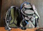 IMG 6141  New Osprey backpack on left replaces old Camelbak on right.