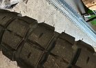 IMG 8570  These tires look worn but are still about 50%. Front tread depth is down from 6mm to 5 in the center. Rear from 10mm to 7mm in the very center. Rapidly tapers to still being 9mm thick on parts you only have to lean moderately to use.