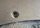 IMG 3303  Nose of the tool is 7/8", so this 1" hole didn't have to be perfect.