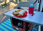IMG 3822  Post ride burrito from El Farolito. Good data collection on this trip for how often I can run the microwave on battery power.