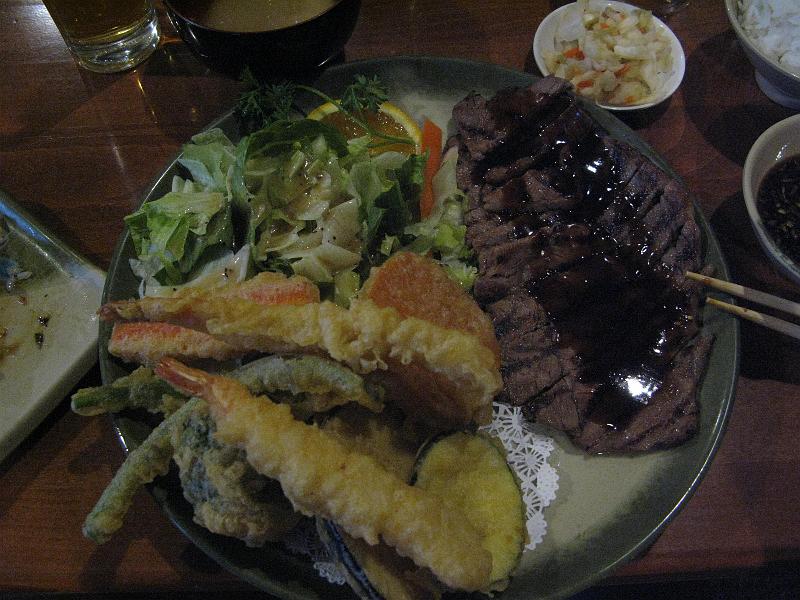 IMG_1483.JPG - At this point I think my mistake was not eating only the stuff cooked by the obviously Japanese guys behind the sushi bar. In the kitchen where this came from things were looking a little south of the border.