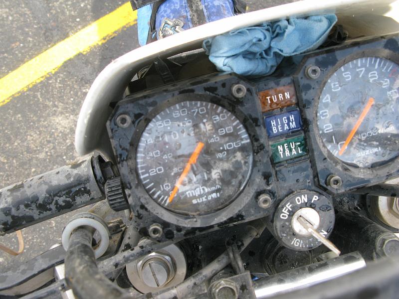 IMG_1604.JPG - Mileage at the turnaround point. Funny story about the turnaround point and how we didn't find it but tried to ride on anyway.