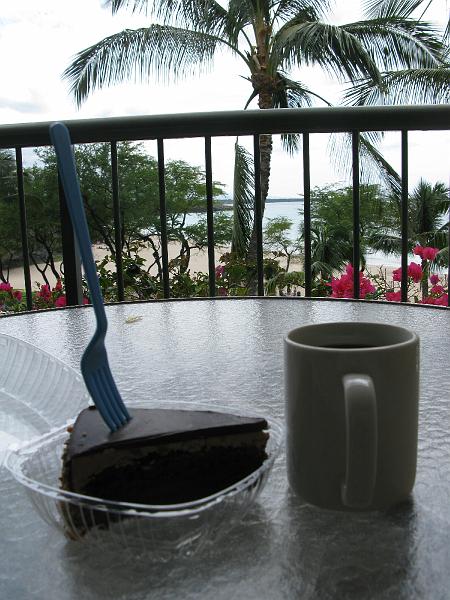 IMG_2168.JPG - Fast forward to the afternoon snack. Get the coconut cake instead. The chocolate was disappointing. About two bites of it (1. Is that liquer 2. Hey didn't see it had berry in it) had an impact and the rest of it was pretty bland.